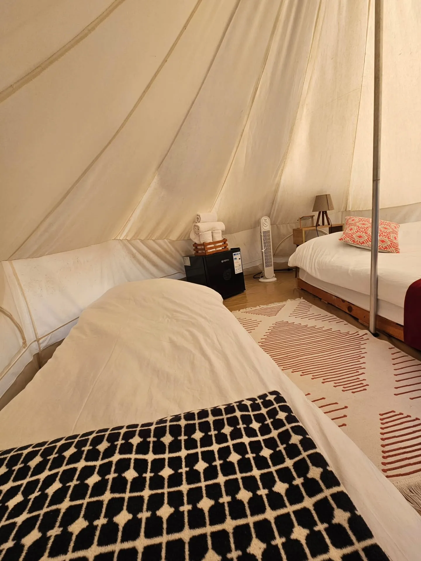 Spacious tent interior
